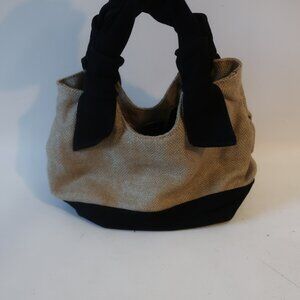 Womens Donna Karan Black, Beige Woven and Suede Material Handbag